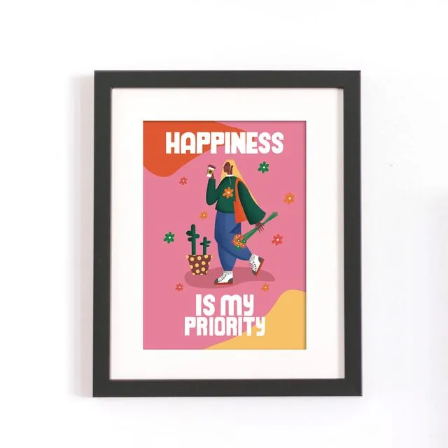 Happiness Art Print A4 Pack of 6