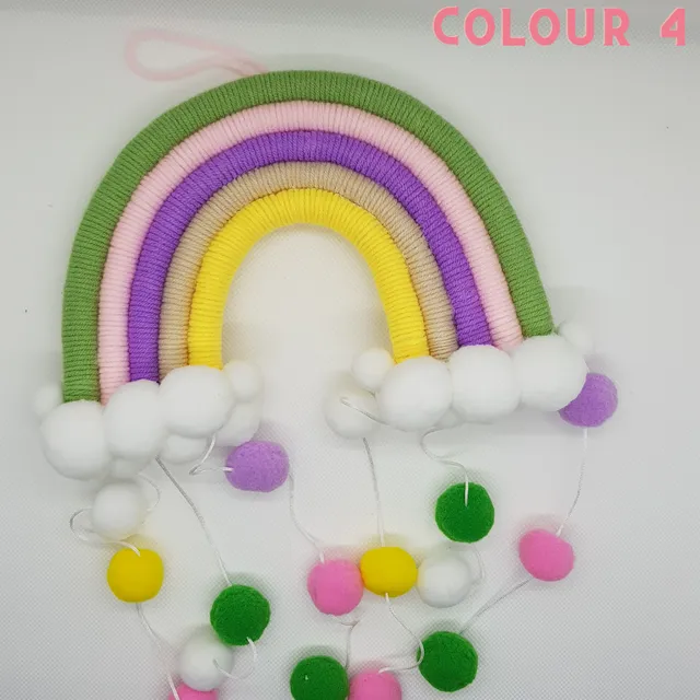 Rainbow Pompom Nursery Wall Hanging - Colour 4