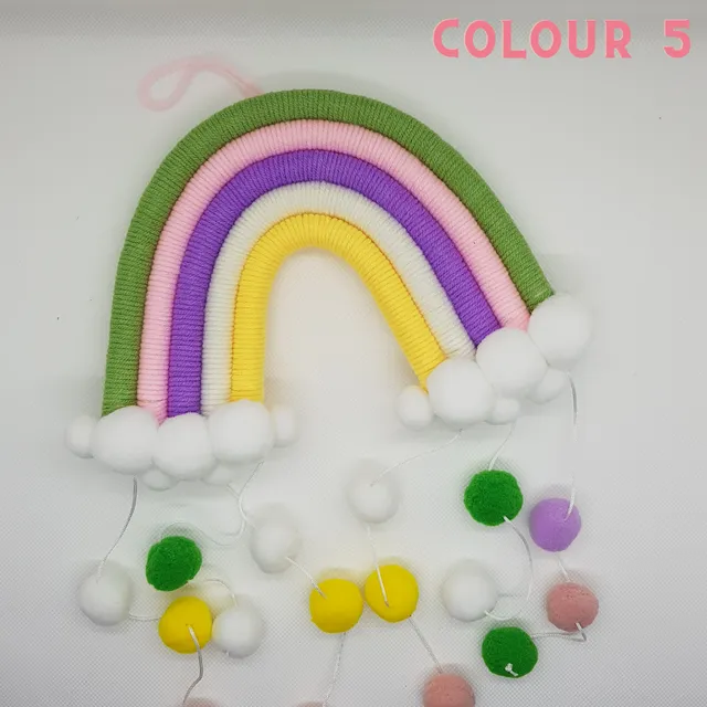 Rainbow Pompom Nursery Wall Hanging - Colour 5