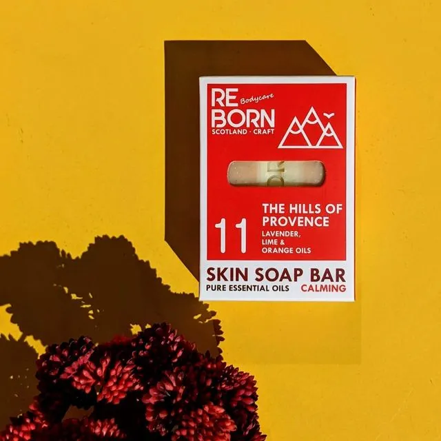 REBORN Pure Essential Oils Skin Soap Bar - Lavender & Lime (120g)