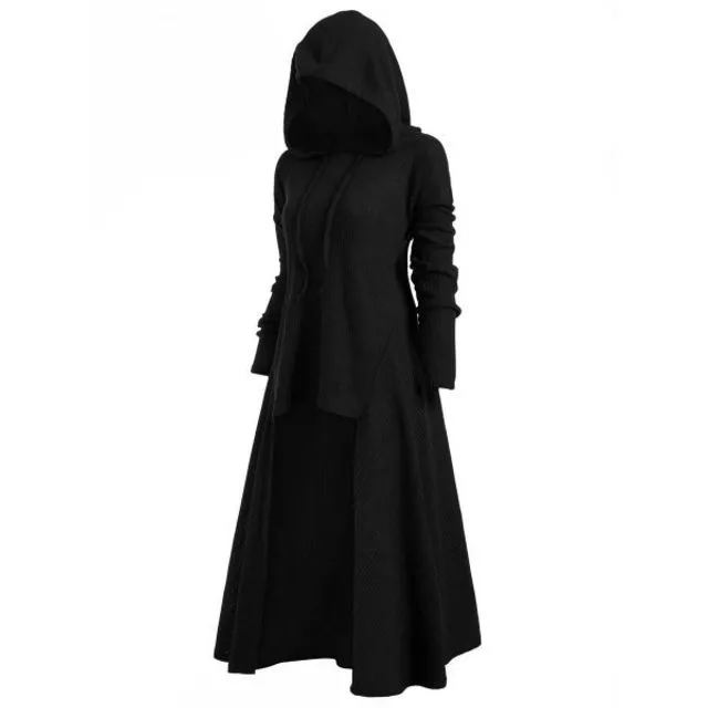 Hooded Casual Loose Dress/ Black