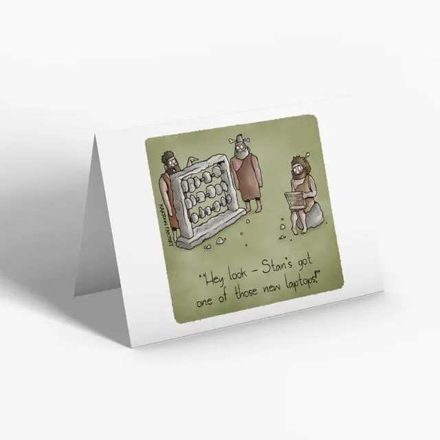 Caveman Abacus 5x7" Greeting Card