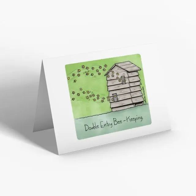 Double Entry Bee Keeping 5x7" Greeting Card
