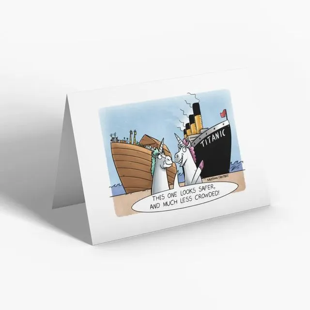 Less Crowded Unicorn 5x7" Greeting Card