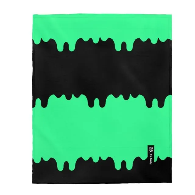 Black/Green Slime Plush Fleece Blanket