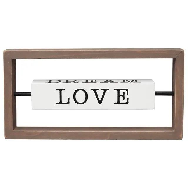 Love Gather Family Dream 4-Sided Turnable Wood Tabletop Sign