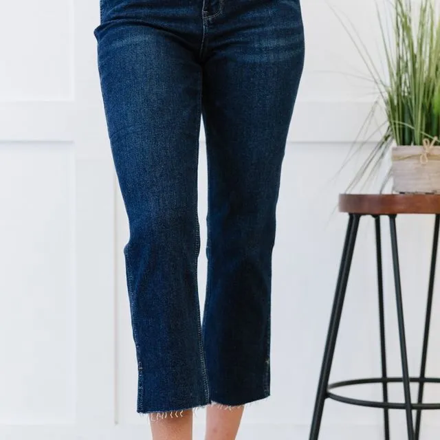 Judy Blue Sophie Full Size Run Cropped Straight Leg Jeans with Slit