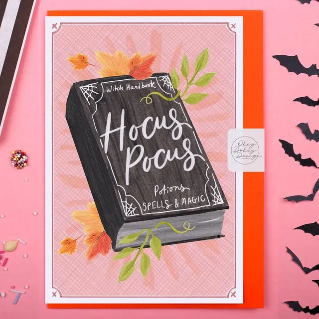 Halloween Card | Hocus Pocus Spell Book Witch Greeting Card