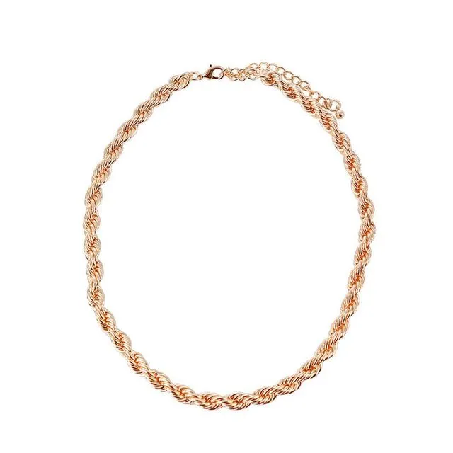 Gold Short Twisted Chain Necklace