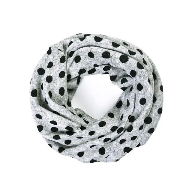 Grey Black dot snood/headband change to face covery