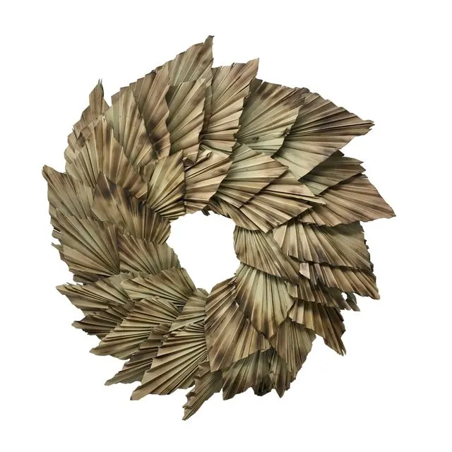 Burnt Tips All Natural Spear Palm Frond Wreath