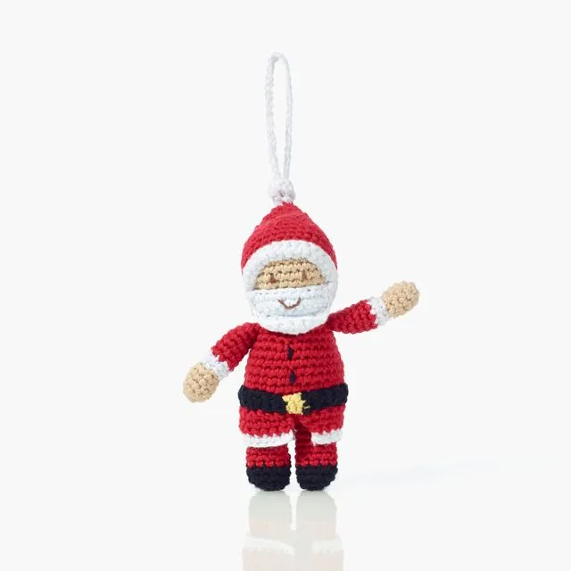 Handmade soft toy Christmas decoration Santa | Fair Trade | Machine Washable | CE Certified
