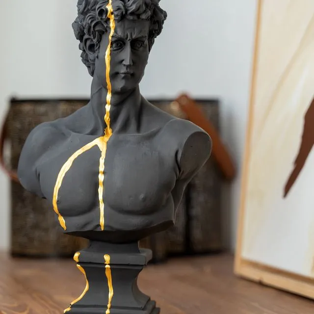 Golden Beauty David Modern Sculpture for Home Decor