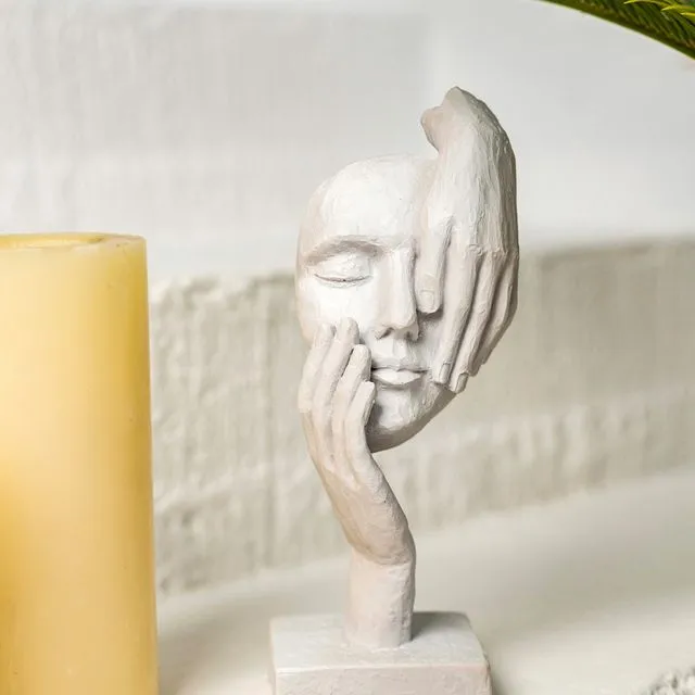 Behind The Mask Modern Sculpture for Home Decor