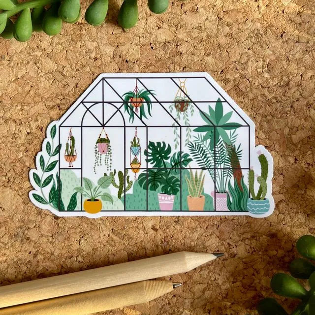 Tropical Greenhouse Large Glossy Sticker