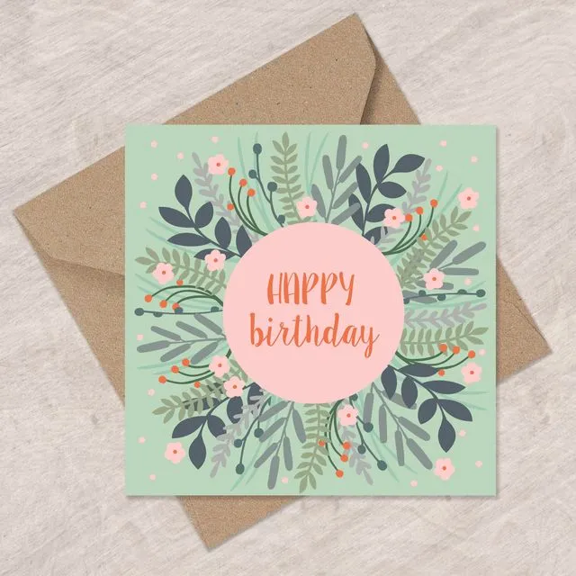 Birthday Leaves and Foliage cards x6, Eli the Goat