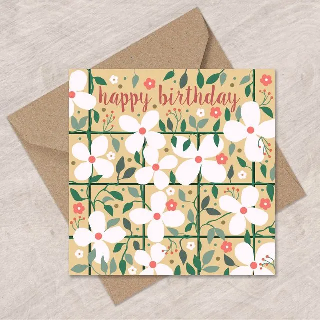 Birthday Clematis and Trellis cards x6, Eli the Goat