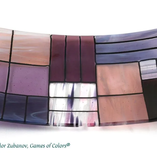 A decorative glass plate "Gentle color mix - Purples"