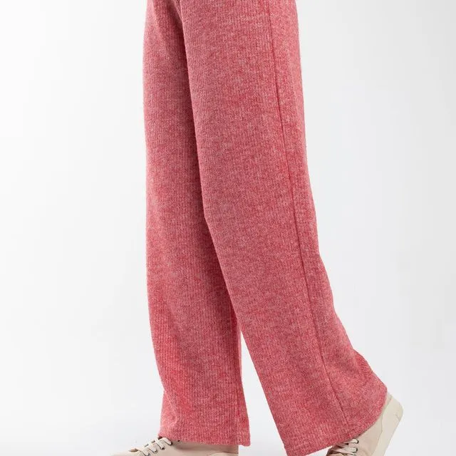 Wide Leg Joggers - Red Pink