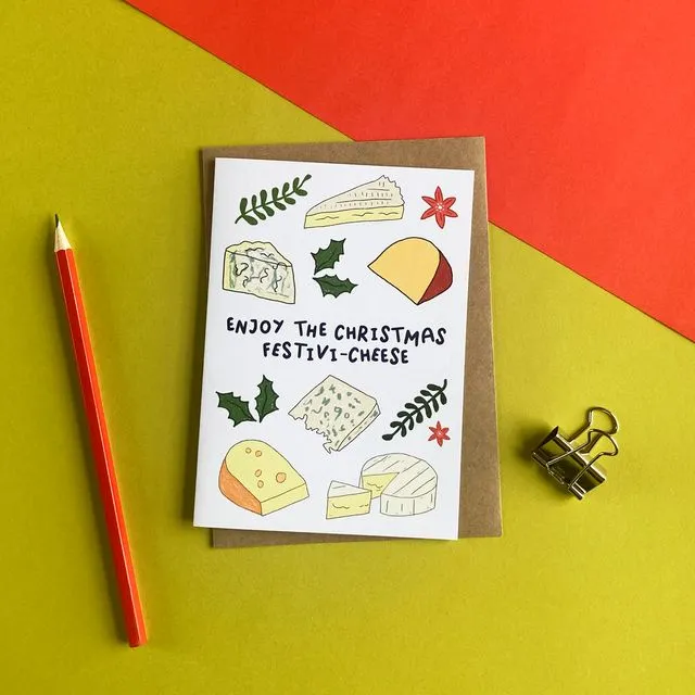Enjoy The Festivi-Cheese card, A6 Eco-friendly, blank inside