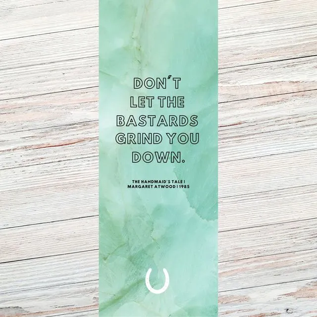 Margaret Atwood Green Marble Literary Quote Bookmark