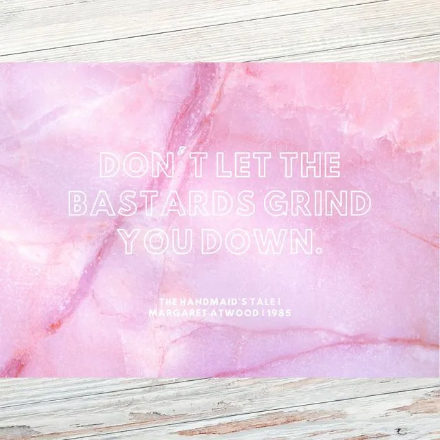 Margaret Atwood The Handmaid's Tale Literary Postcard - Pink