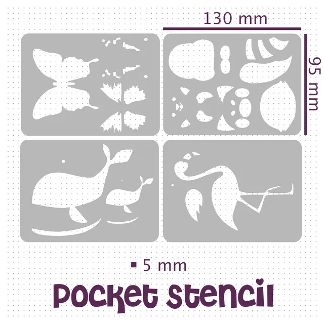 Pocket Journal stencil - Rainbow Friends - Set of 4