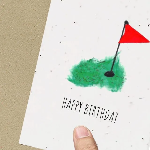 Birthday Golf Card, Eco friendly, Plantable, Seeded