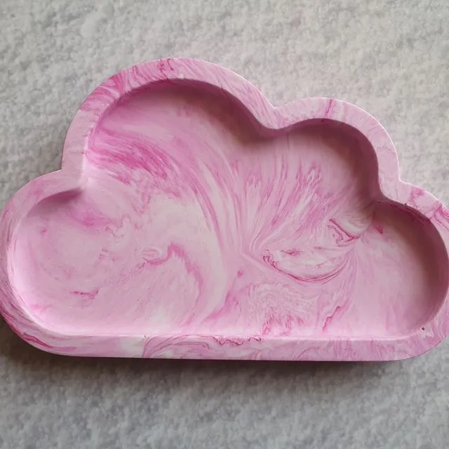 Celestia Jesmonite Cloud Trinket Tray in Pink
