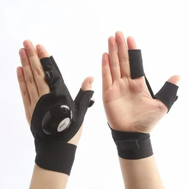 Hand Gloves with LED Flashlight