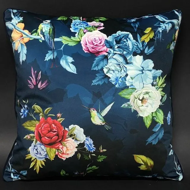 Blue Hummingbirds Decorative Cushion
