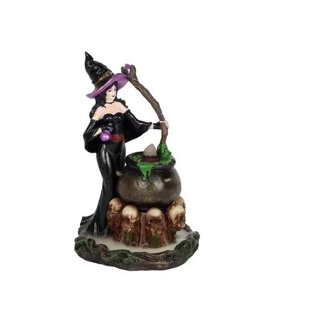 WITCH WITH CAULDRON BACKFLOW INCENSE BURNER