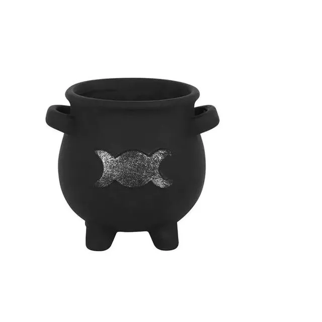 Triple Moon Cauldron Terracotta Plant Pot