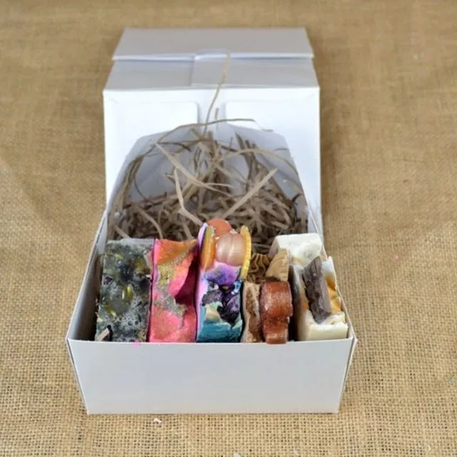 Handmade Natural Soap x 5 Gift Set, Eco-Gift Vegan Soap in a Gift Box