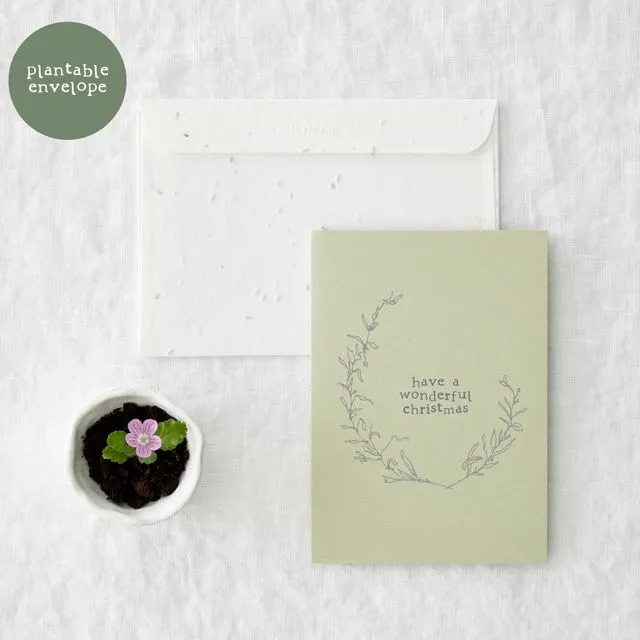 Wonderful Christmas Eco-friendly Card Plantable Envelope