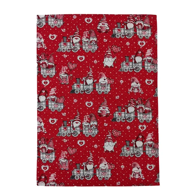 Red Gonk Gnome Christmas Tea Towel