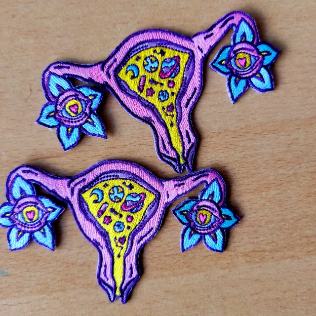 Cosmic uterus embroidered Patch | Feminist patch | vagina art | female body positive | cuterus illustration | Art By Zubieta