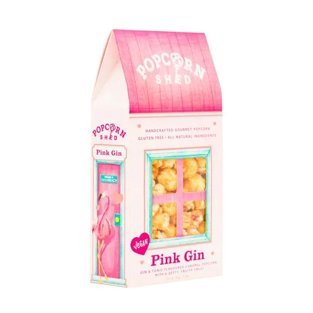 Pink Gin Gourmet Popcorn Shed 80g : Case of 10