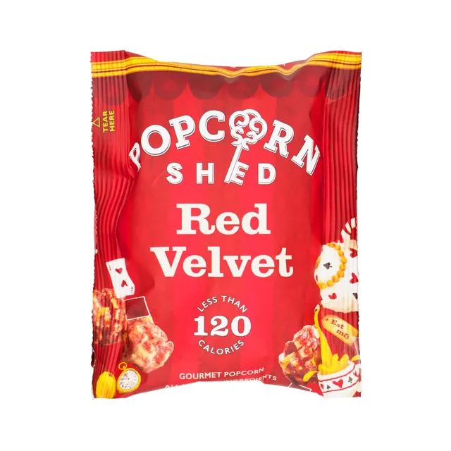 Red Velvet Gourmet Popcorn Snack Pack 24g: Case of 16