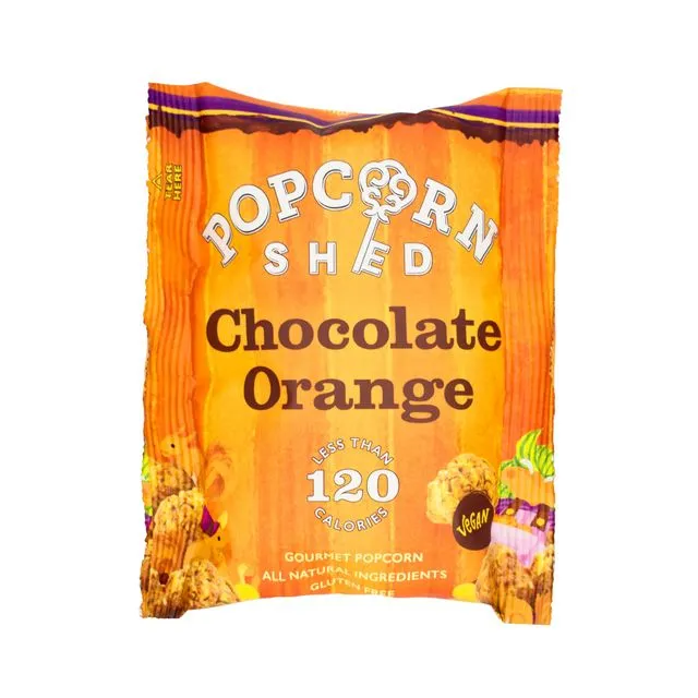 Chocolate Orange Gourmet Popcorn Snack Pack 24g: Case of 16
