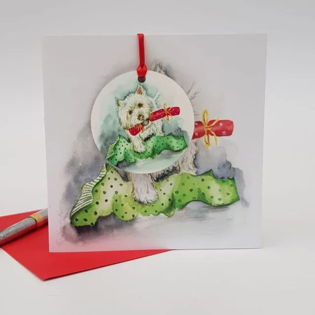 Christmas Crackers Bauble Card