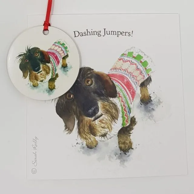 Daching Jumpers Bauble Card