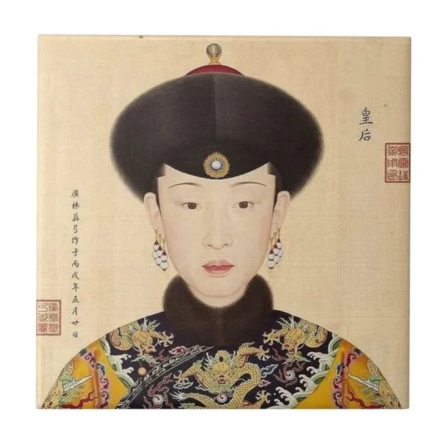 Reproduction Ancient Chinese Art Ceramic Tile Empress Xiaoyichun of the Qing dynasty