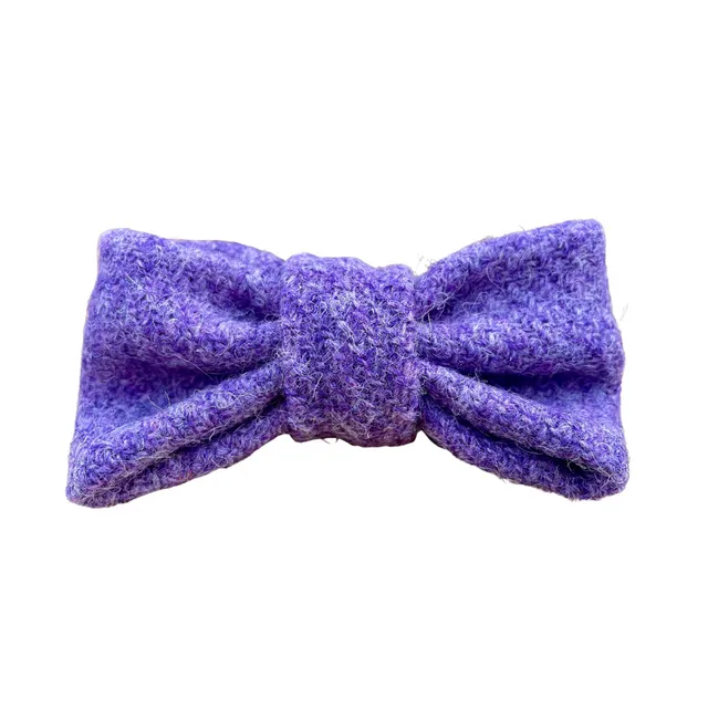 Purple Violet Harris Tweed Dog Bow Tie | Autumn Dog Bow Tie
