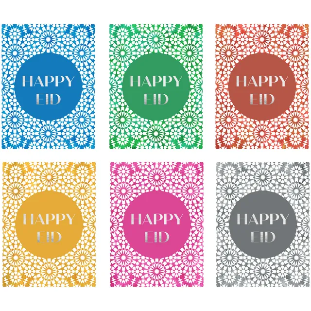 Eid Mubarak Greeting Cards (6pk) - Mosaic