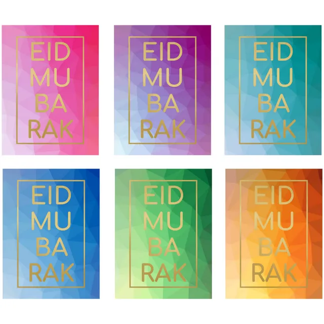 Eid Mubarak Greeting Cards (6pk) - Geometric