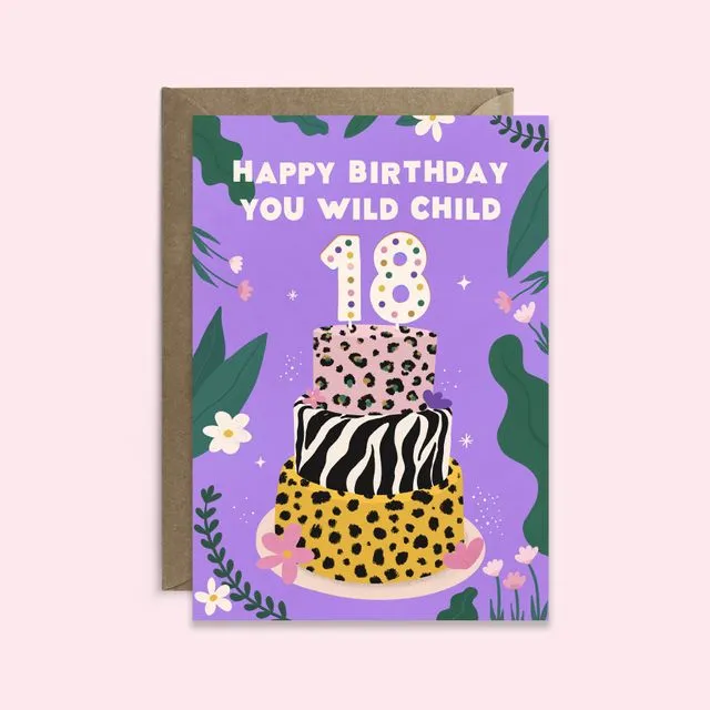18 Wild Child Age Birthday Card (Case of 6)