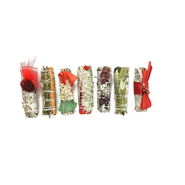 Mothers Day Gift Pack 7 Assorted White Sage bundles - 4"