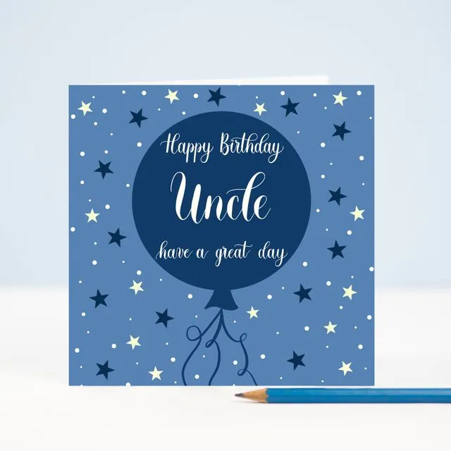 Hand Lettered Uncle Birthday Card