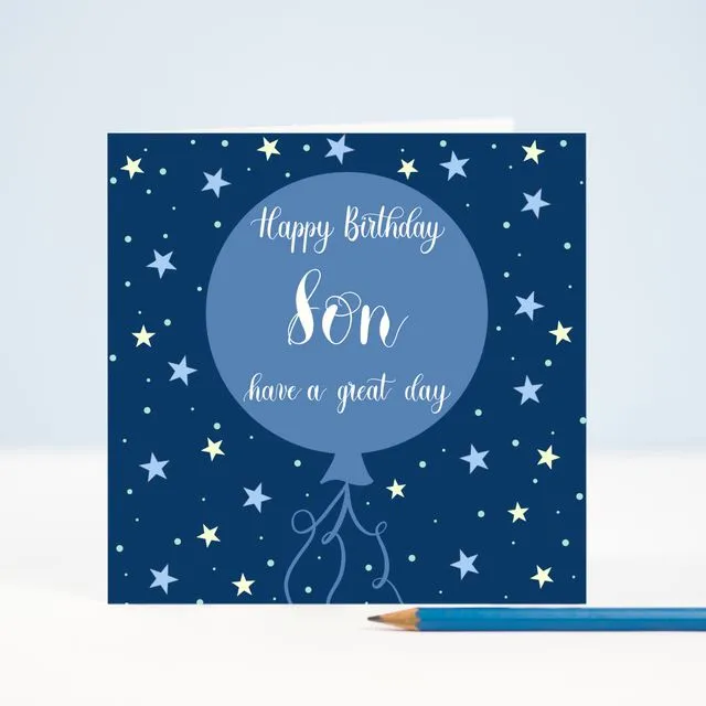 Hand Lettered Son Birthday Card